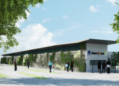 חזית האצטדיון. הדמיה באדיבות עיריית יבנה