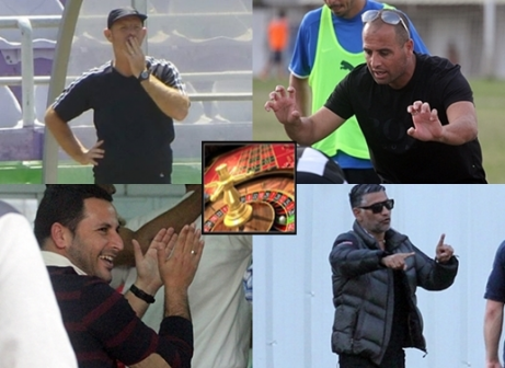 מימין לשמאל: מאור, ברוך, טלקר ובוזגלו, האם יפו תצליח לשרוד עם מאמן בודד כל העונה?