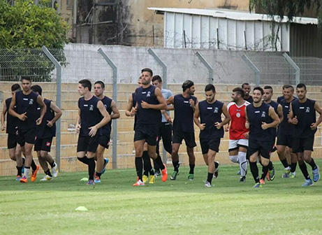 שחקני חדרה באימון הראשון