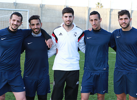 אתגר המשקופים. מימין לשמאל: דן, בוארון, מראד ומלכה (ארנון לוי)