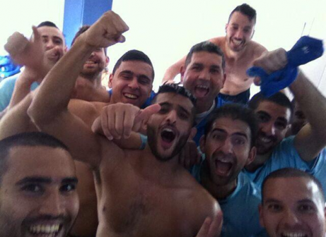 נקמו על המגרש. שחקני מ.ס. בסיום הדרבי