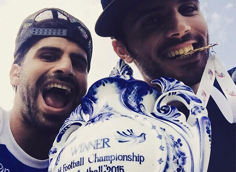 אדיר דנין וישראל אטיאס עם הגביע