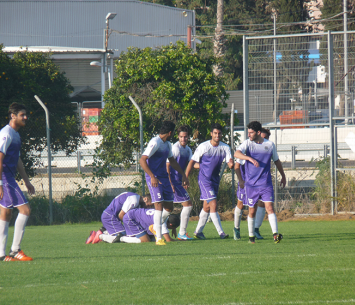 שחקני רמת גן חוגגים עלייה (אלי שמואלי)