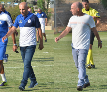 מאמני הקבוצות. אייל לחמן (מימין) ואלדד שביט (אבי רביבו)