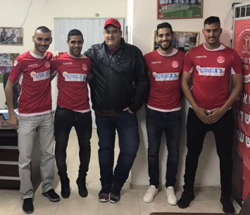 מימין לשמאל: אזברגה, מליחי, דנין ושריקי יחד עם אילן סגל