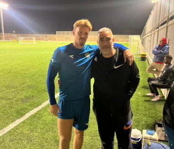 אחרי האימון. צרבוננקו לצד אלי אמסלם