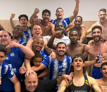 הבטיחו מקום בפלייאוף העליון. שחקני קרית ים (פייסבוק רשמי)