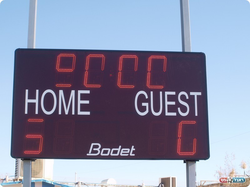 ככה זה בסיום המשחק. לוח התוצאות החדש באילת (אלון יהודיוף)