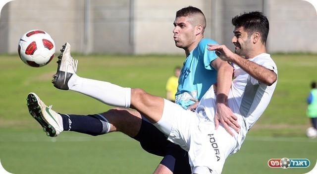 אחד שיהיה ביום א' ואחד שלא. פליקר (בתכלת) ועמיאל (צילום: לירן דורף)