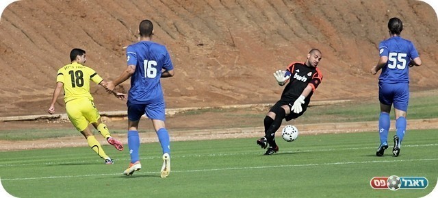 כדור חלש מידי. לובין מחמיץ (צילום: לירן דורף)