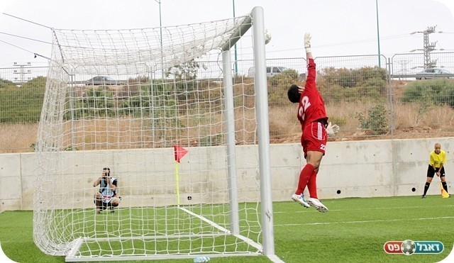 פתיחה מבטיחה. הכדור של קורדובה במשקוף (צילום: לירן דורף)