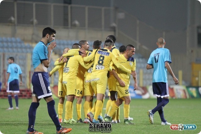 שחקני הרצליה. ימישכו את המומנטום מהגביע? (דניאל סטרבורבדיס)