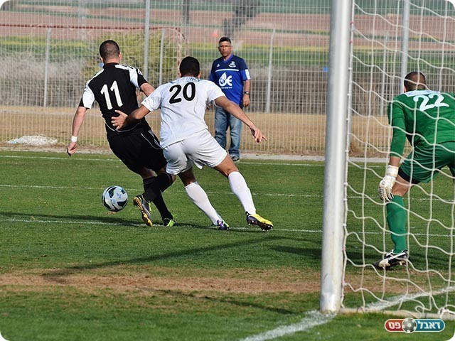 אבי מלכה שומר על הכדור (צילום: ארנון לוי)